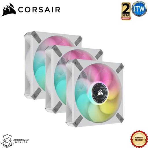 [CS-CO-9050117-WW] Corsair iCUE ML120 RGB ELITE Premium 120mm PWM Triple Magnetic Levitation Fan White (CO-9050117-WW)