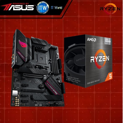 [B550-F GAMING WIFI II/5600g] AMD Ryzen 5 5600G Processor with Radeon Graphic and Asus Rog Strix B550-F Gaming WiFi II DDR4 Motherboard Bundle