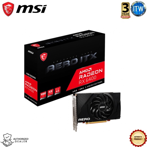 [912-V508-006] MSI Radeon™ RX 6400 AERO ITX 4GB GDDR6 Graphic Card (912-V508-006)