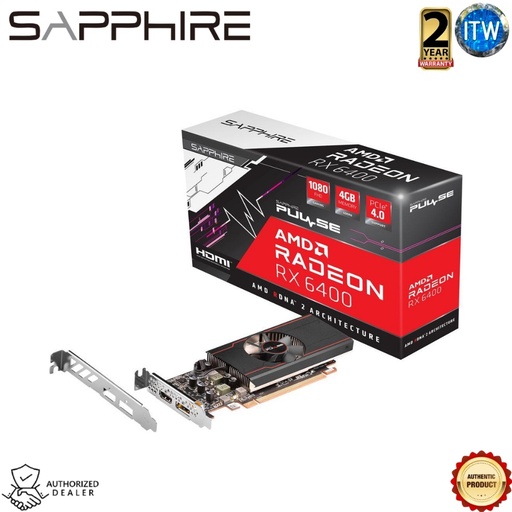[SPR-11315-01-20G] Sapphire Pulse Radeon RX 6400 4GB GDDR6 PCI Express 4.0 Low Profile Graphic Card (SPR-11315-01-20G)