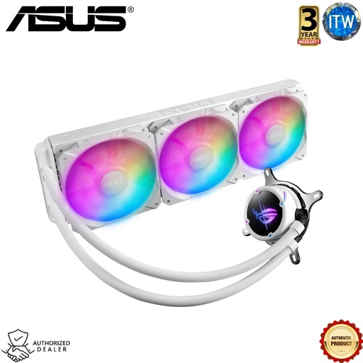 [LC II 360 White] Asus Rog Strix LC II 360 ARGB White Edition - All-In-One Liquid CPU Cooler w/ Aura Sync, 3 Rog 120mm Addressable RGB Radiator Fans