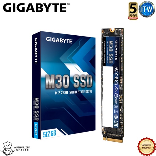 [GP-GM30512G-G] GIGABYTE M30 512GB - PCIe 3.0x4, NVMe 1.3 M.2 2280 Solid State Drive (GP-GM30512G-G)