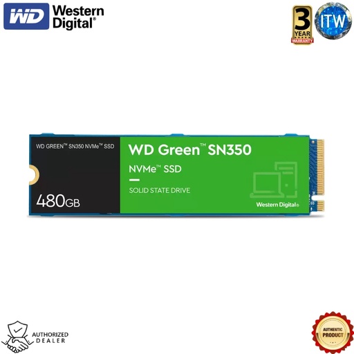 [WDS480G2G0C] Western Digital Green SN350 NVMe Internal SSD (500GB/480GB) (480GB)