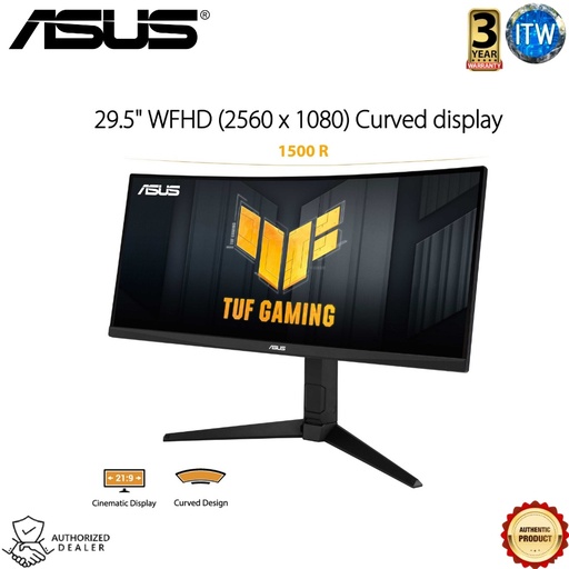 [VG30VQL1A] ASUS TUF Gaming VG30VQL1A 29.5&quot; WFHD (2560X1080), 200Hz, VA, 1ms MPRT, 1500R Curved Monitor