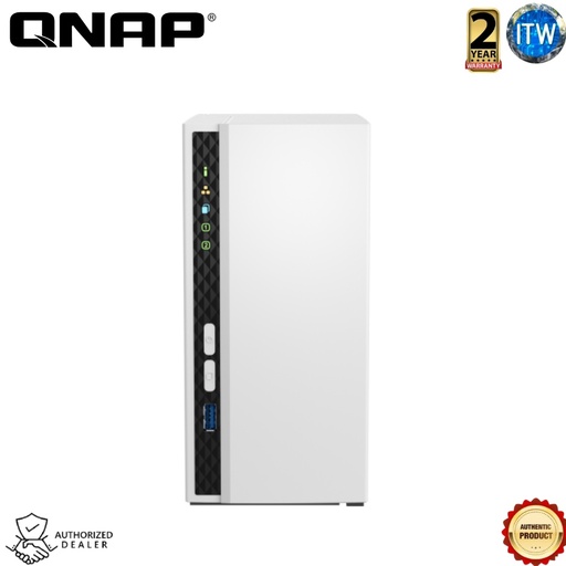 [TS-233] QNAP TS-233 - 2 x 3.5-inch SATA 6Gb/s, 3Gb/s Bay, ARM 4-core Cortex-A55 2.0GHz NAS (TS-233)
