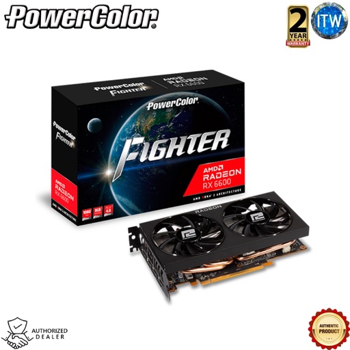 [AXRX 6600 8GBD6-3DH] Powercolor Fighter AMD Radeon™ RX 6600 8GB GDDR6 Graphic Card (AXRX 6600 8GBD6-3DH)