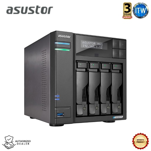 [AS6604T] Asustor Lockerstor 4 AS6604T - 4Bay NAS, 4GB DDR4-2400, Intel Celeron Quadcore 2.0GHz CPU (Diskless)