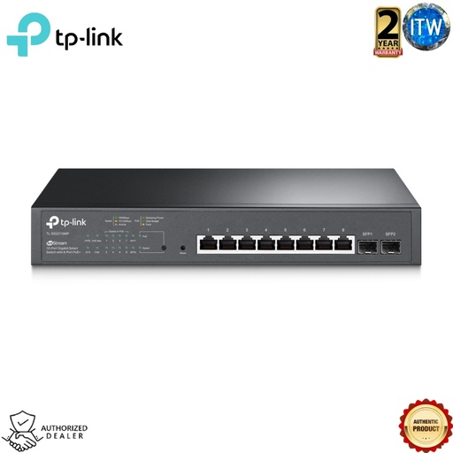 [TL-SG2210MP] TP-LINK JetStream 10-Port Gigabit Smart Switch with 8-Port PoE+ (TL-SG2210MP)