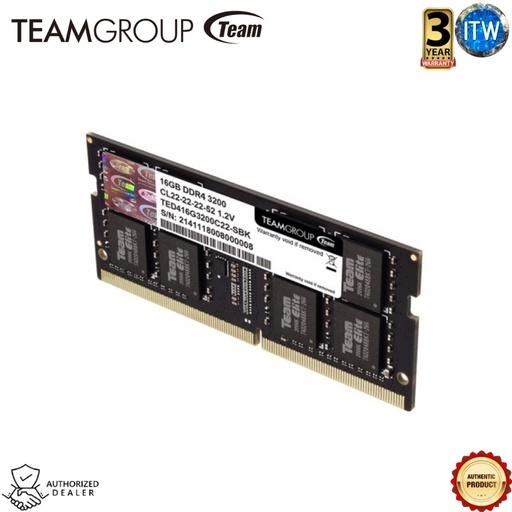 [TED416G3200C22-S01] ITW | Teamgroup Elite 16GB - DDR4-3200mhz CL22-22-22-52 Sodimm Memory (TED416G3200C22-S01) (5)