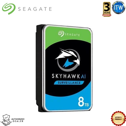 [ST8000VE001] Seagate Skyhawk AI 8TB - 3.5&quot; SATA 6Gb/s, 7200 RPM, 256MB Cache, Internal Hard Drive (ST8000VE001)