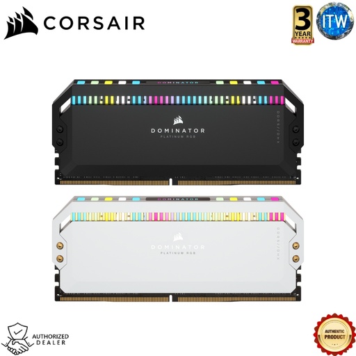 [CMT32GX5M2B5600C36W] Corsair Dominator Platinum RGB 32GB (2x16GB) DDR5 DRAM 5600MHz C36 Memory Kit - in Black and White (White)