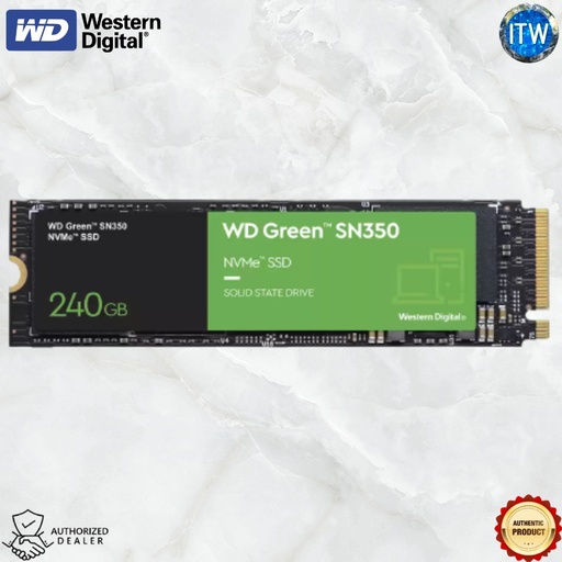 [WDS240G2G0C] Western Digital 240GB WD Green SN350 NVMe Internal SSD Solid State Drive - Gen3 PCIe, M.2 2280, Up to 2,400 MB/s - WDS240G2G0C (25)