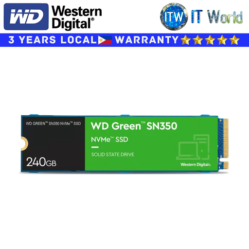 [WDS240G2G0C] Western Digital 240GB/250GB NVMe SSD M 2 NVMe SSD Green SN350 (240GB) (25, 240GB)