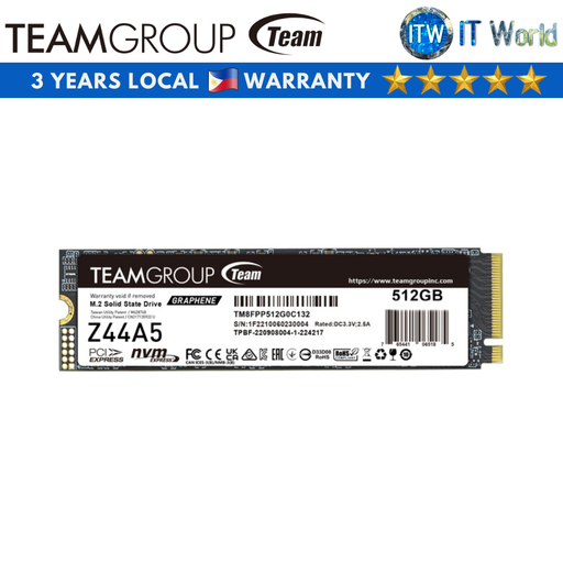[TM8FPP512G0C132] ITW | Teamgroup T-Force Z44A5 512GB M.2 PCIe Gen4x4 NVMe Internal SSD (TM8FPP512G0C132)