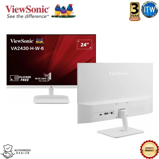 [VA2430-H-W-6] ViewSonic VA2430-H-W-6 24” Full HD Monitor with White Narrow Bezel