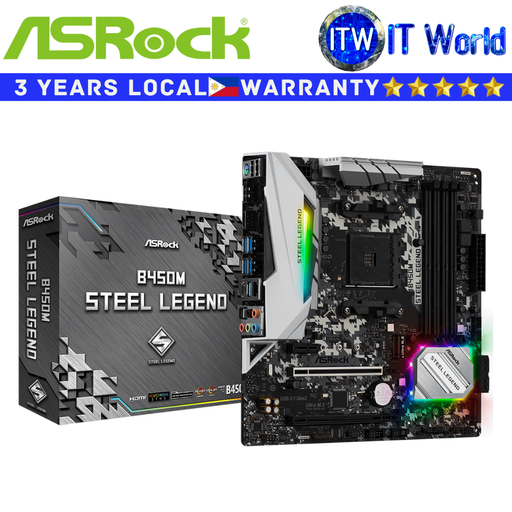 [ASROCK B450M STEEL LEGEND] ASRock Motherboard B450M Steel Legend micro-ATX AM4 DDR4