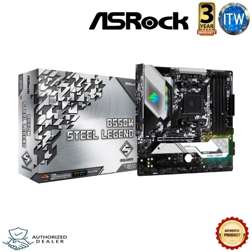 [AsRock B550M Steel Legend] AsRock B550M Steel Legend Socket AM4 Micro ATX AMD Motherboard
