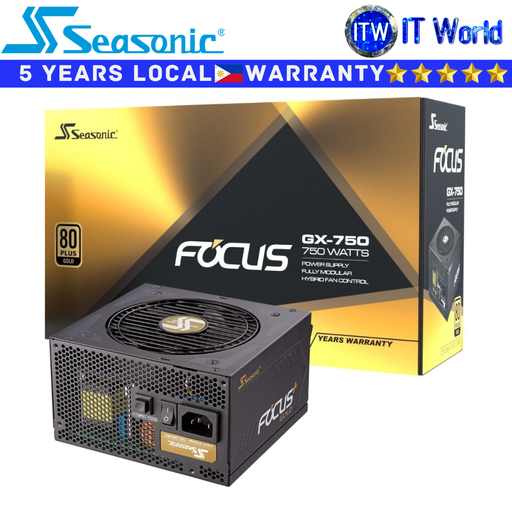 [SSR-750FX BLACK] Seasonic PSU 750W Power Supply Unit Focus GX-750 80+ Gold ATX 12V Full Modular (SSR-750FX)