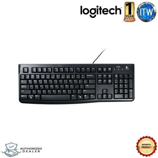 [LOGITECH K120] LOGITECH K120 Wired Keyboard Spill Resistant Quiet Typing (Black)