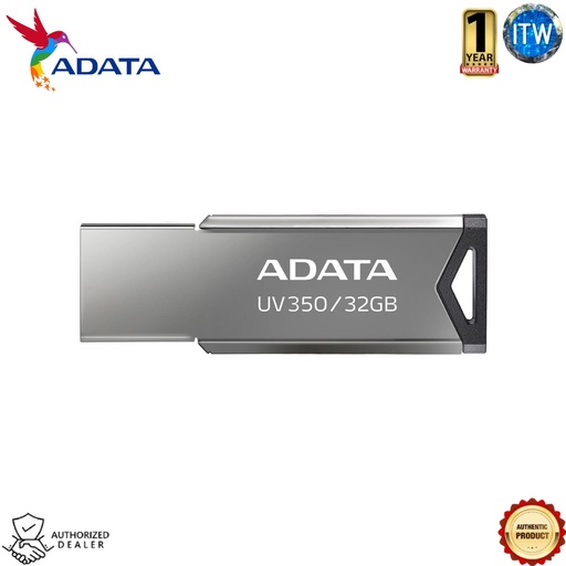 [AUV350-32G-BK] ADATA UV350 - 32GB USB 3.2 Gen 1 Flash Drive (AUV350-32G-RBK) (Silver/Black, 32GB)