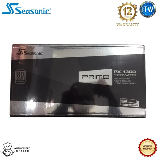 [SEASONIC PRIME PLATINUM 1300W (SSR-1300PD)] Seasonic PRIME 1300W 80+ Platinum ATX 12V 135mm FDB Fan Fully Modular Power Supply Unit (SSR-1300PD)