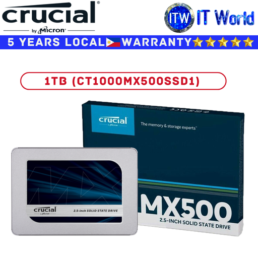 [Crucial MX500 1TB CT1000MX500SSD1] Crucial SSD 3D Nand SATA 2.5&quot; Internal 1TB (CT1000MX500SSD1) (Silver, 1TB)