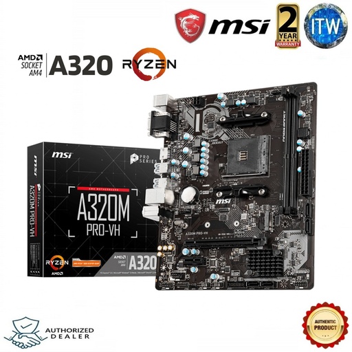 [MSI A320M PRO-VH] MSI A320M PRO-VH AM4 micro-ATX DDR4 AMD A320 Chipset Motherboard