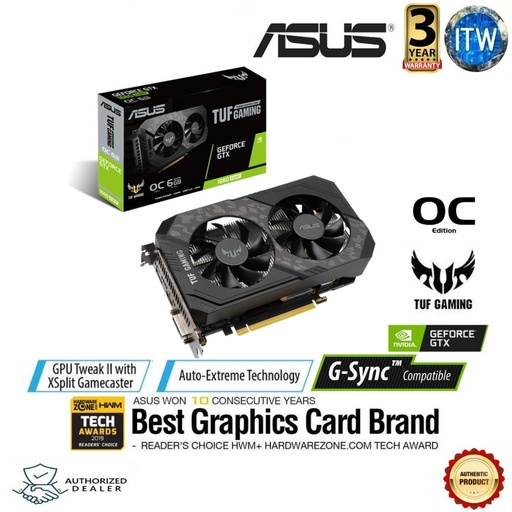[TUF-GTX1660S-O6G-GAMING] ASUS TUF Gaming GeForce® GTX 1660 SUPER™ OC Edition 6GB GDDR6 | TUF-GTX1660S-O6G-GAMING