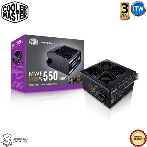 [MPE-5501-ACAAB-US] Cooler Master MWE 550 BRONZE - V2 80 Plus Bronze Certified Non Modular PSU | MPE-5501-ACAAB-US