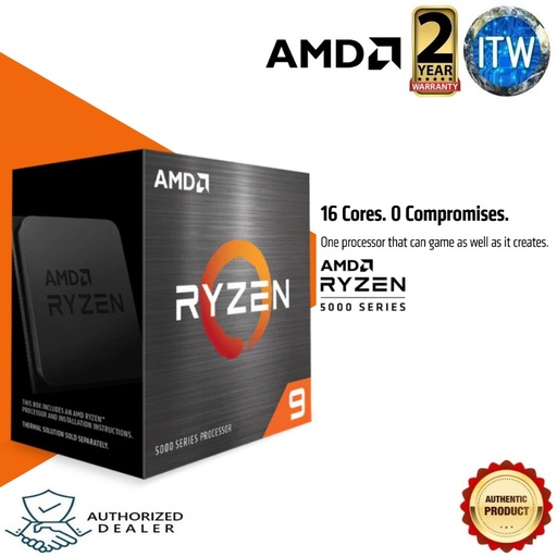 [5950X] AMD RYZEN 5950X 4.9GHZ 105W AM4 CPU W/O COOLER | AMD-100-1000000059WOF