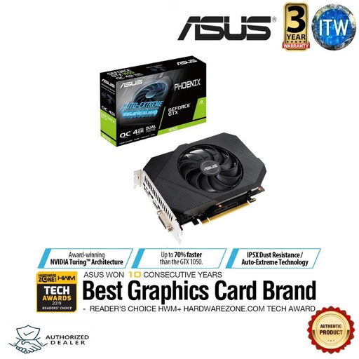 [PH-GTX1650-O4GD6] Asus Phoenix GeForce® GTX 1650 OC edition 4GB GDDR6 Graphic Card (PH-GTX1650-O4GD6)