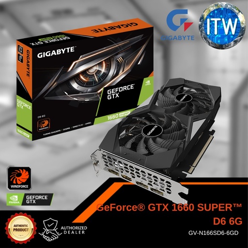 [GV-N166SD6-6GD] Gigabyte GeForce® GTX 1660 SUPER™ D6 6GGB GDDR6 Graphic Card (GV-N166SD6-6GD)