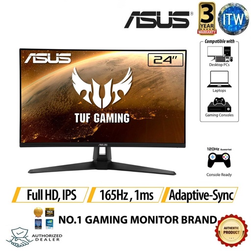 [VG249Q1A] ASUS TUF Gaming VG249Q1A - 24&quot; FHD, IPS, 1ms Flicker-free Gaming Monitor (VG249Q1A) (Black)