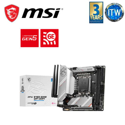 [911-7D40-002] MSI MPG B760I Edge Wifi Mini-ITX LGA1700 DDR4 Motherboard