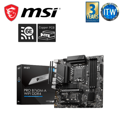 [Pro B760M-A Wifi DDR4] MSI Pro B760M-A Wifi mATX LGA1700 DDR4 Motherboard