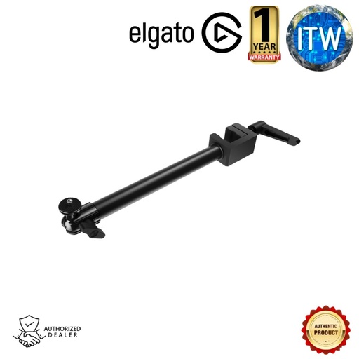 [EL-10AAG9901] Elgato Solid Arm Auxiliary Holding Arm for Cameras, Lights and more, Multi-Mount Accessory, Black (Black)