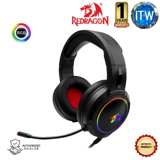 [H270-RGB] Redragon H270 Mento RGB - Stereo Gaming Headset (H270-RGB) (Black)