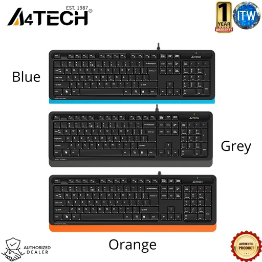 [FK10 Blue] ITW | A4tech FK10 Multimedia Comfort Wired USB Keyboard (Blue/Orange) (Blue)