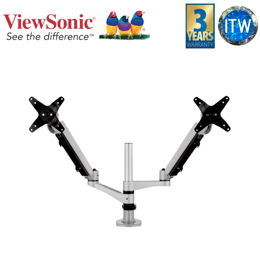 [LCD-DMA-002] Viewsonic Spring-Loaded Dual Monitor Mounting Arm for Two Monitors up to 27&quot; each (LCD-DMA-002) (Black)