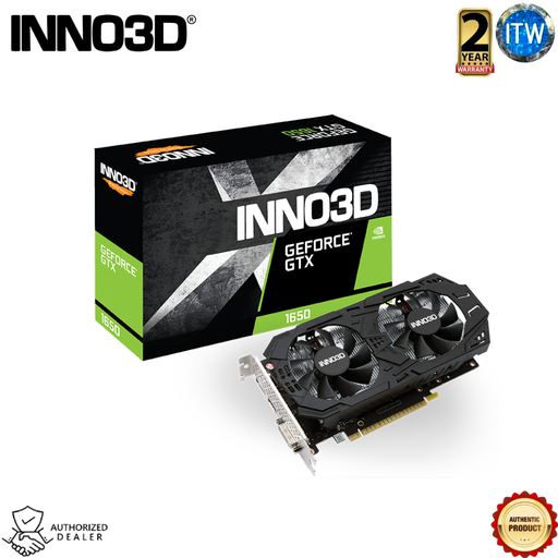[N16502-04D6X-1177VA25] Inno3D GeForce GTX 1650 4GB GDDR6 TWIN X2 Graphic Card (N16502-04D6X-1177VA25)