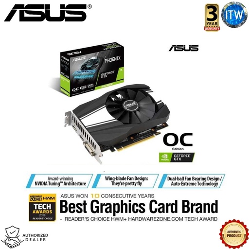 [PH GTX1660S-O6G] ASUS Phoenix GeForce® GTX 1660 SUPER™ OC edition 6GB GDDR6 Graphic Card (PH-GTX1660S-O6G)