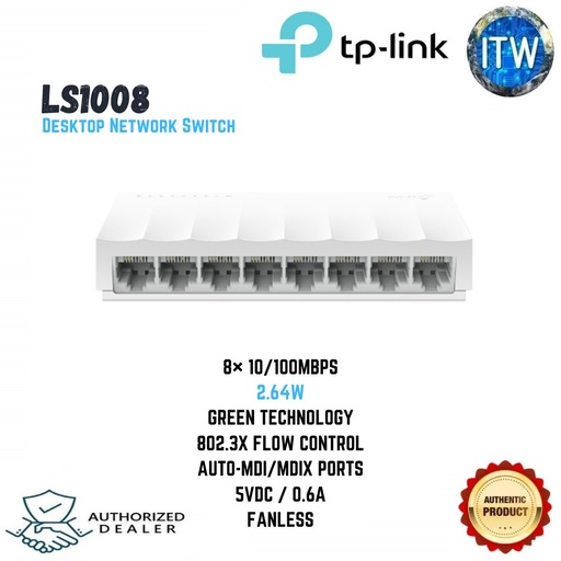 [LS1008] TPLINK LS1008 8-Port 10/100Mbps Desktop Network Switch