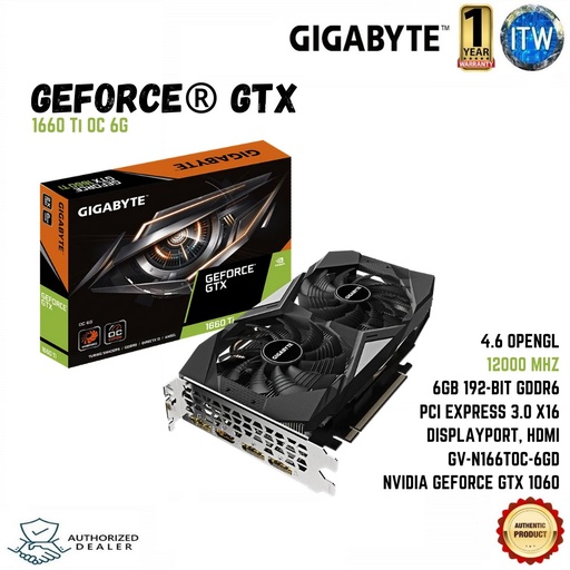 [GV-N166TOC-6GD] GIGABYTE GTX 1660 TI OC VGA CARD (0)