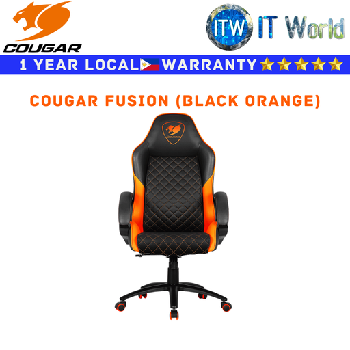 [Fusion Black-Orange] Cougar Gaming Chair Fusion Black Orange Comfortable Chair (Fusion Black Orange) (Fusion Black-Orange)