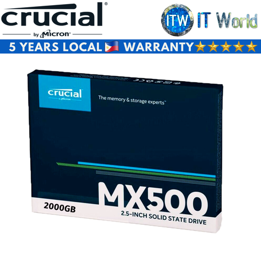 [Crucial MX500 2TB CT2000MX500SSD1] Crucial MX500 3D NAND SATA 2.5&quot; 7mm Internal SSD (2TB) (Silver, 2TB)