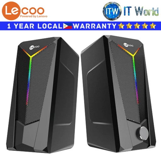 [DS104 DESKTOP SPEAKER] Lecoo Desktop Speaker DS104 USB PC Gaming RGB Light Dual Super Bass AUX