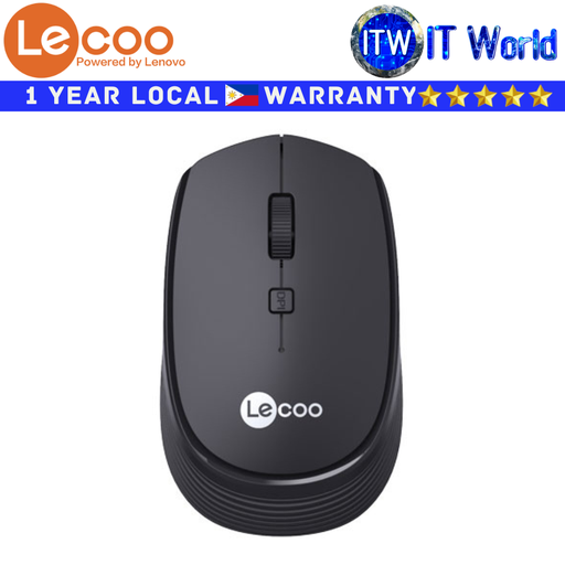 [WS202 WIRELESS MOUSE (BLACK)] Lecoo Wireless Mouse WS202 2.4G Optical (Black) (Black)