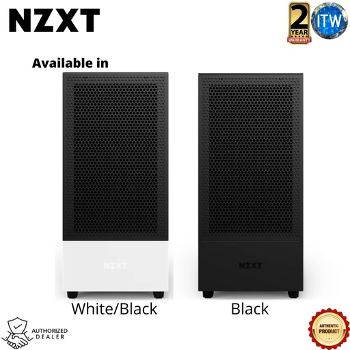 [CC-H51FW-01] NZXT H5 Flow Compact Mid-Tower AirFlow PC Case (White) (White)