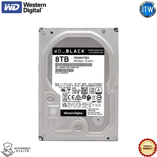 [WD8002FZWX] Western Digital WD Black | 8TB | 7200 RPM | SATA 6 Gb/s | 3.5&quot; Internal Hard Drive HDD (WD8001FZBX)