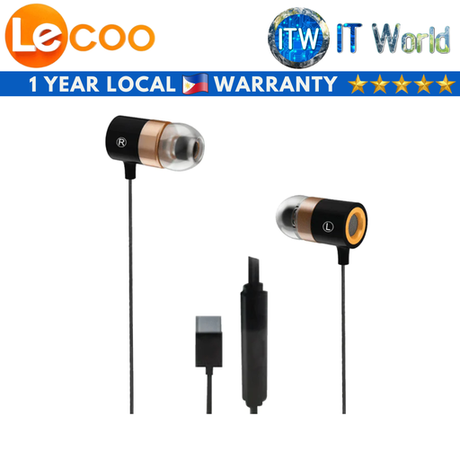 [EH103 WIRED EARPHONE (3.5mm)] Lenovo Lecoo H103 Wired Earphone - 3.5mm In-ear Headphone Stereo Smart Noise Reduction Sport Earbuds